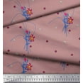 thumbnail image 1 of Soimoi Moss Georgette Fabric Leaves & Lily Floral Fabric Prints By Yard 42 Inch Wide, 1 of 3