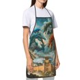 thumbnail image 3 of Wukai Red Blue Dragon Battle Epic Print Aprons Adjustable Bib Aprons Cooking Kitchen Chef Apron for Women and Men, 3 of 7