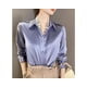 thumbnail image 1 of Blusa holgada Vintage De satén para Mujer, camisa De manga larga, diseño elegante, ropa De moda, 1 of 4