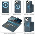 thumbnail image 6 of Dteck for iPhone 15 Case Detachable Wallet Case with Card Holder, 3 in 1 PU Leather Flip Folio with RFID Blocking Stand Shockproof Phone Cover,Blue, 6 of 7