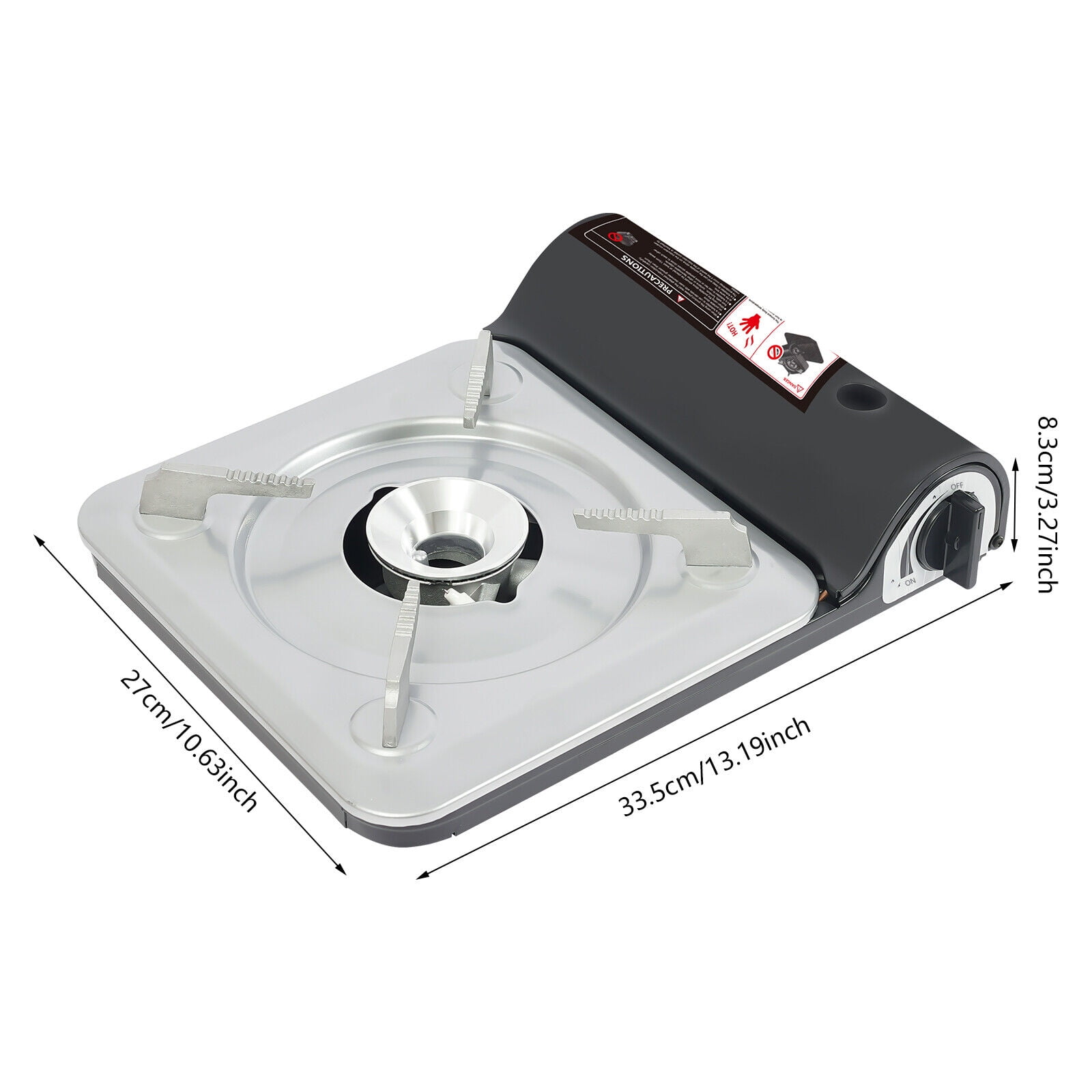 Portable Gas Stove, Black BBQ Gas Burner with Hard Shell Case, Portable Camping Stove for Grilling Boiling