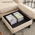 thumbnail image 6 of Aukfa 78" Sectional Sofa with USB Port, Storage Ottoman, Armrest with Hidden Storage, Linen, Beige, 6 of 11