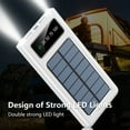 thumbnail image 6 of JTNeq Solar Power Bank with Integrated Cable, 20000mAh Capacity, and LED Light for Camping and Travel, 6 of 8