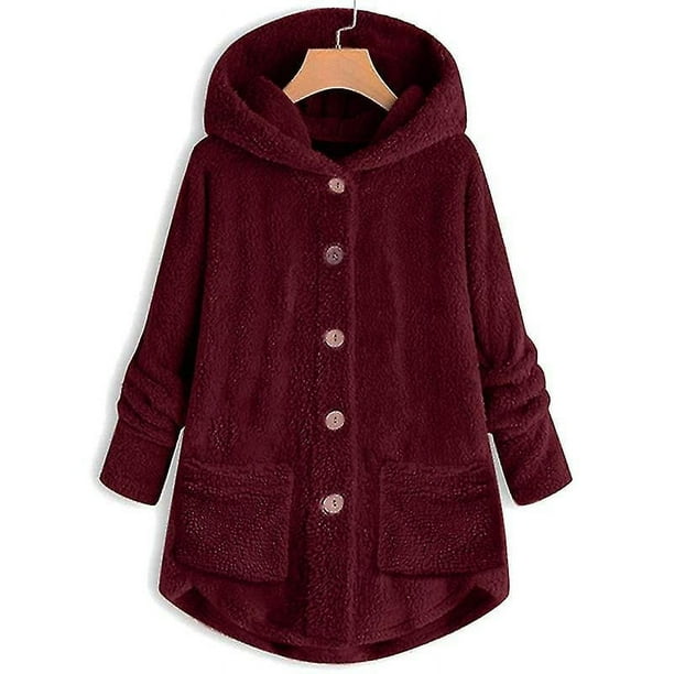 Chaquetas de mujer Ropa de abrigo de forro polar con osito de peluche con capucha