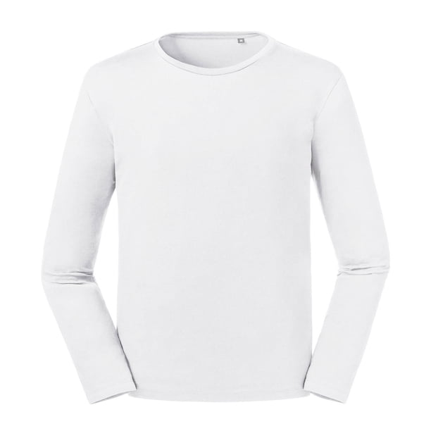 Russell - Camiseta de Manga Larga para Hombre (Blanco)