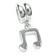 Queenberry Sterling Silver Music Note Melody Dangle Bead Charm Fits Pandora
