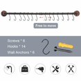 thumbnail image 3 of Pot Pan Rack Holder Wall Mounted Rail with 14 Hooks Hanger Utensil Kitchen Tool, 3 of 3