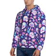 thumbnail image 2 of KLL mushroom rainbow Skull cartoon Print Mens Hoodie Long Sleeve Casual Pullover Hooded Sweatshirt Fashion Drawstring Hoodies with Pocket-Medium, 2 of 6
