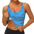 thumbnail image 3 of Balery Cute Shark Sujetadores deportivos con espalda cruzada para mujer, acolchados, sin costuras, de alto impacto, ideales para yoga, gimnasio, entrenamiento y fitness.-Small, 3 of 8