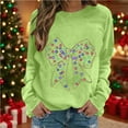 thumbnail image 2 of gakvbuo Christmas Sweater for Women Funny Christmas Sweatshirt Crewneck Print Long Sleeve Blouse Party Pullover Sweatshirt Tunic Tops Hoodless Shoulder Sweatshirt, 2 of 4