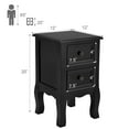thumbnail image 2 of Costway Support de Nuit Noir avec 2 Tiroirs de Rangement, Table d'Appoint en Bois, 2 of 9