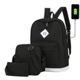 thumbnail image 1 of Mochila Para Acampar Al Aire Libre De 3 Uds., Bolso De Hombro Resistente Al Desgaste Con Bandolera, Bolso De Mano, Mochila Escolar De Estilo Coreano Con Cable Usb matsuzay AP007924-04, 1 of 6