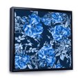 thumbnail image 3 of Abstract Blue Wildflowers 16 in x 16 in Framed Painting Canvas Art Print, by Designart, 3 of 5