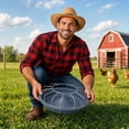 Poultry Feeding Trough, Metal Guard Chicken Feeder for Farm Yard and ...