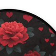 thumbnail image 4 of 36.2 Inch Round Floor Mat Red Roses and Hearts Pattern Carpet Decor Rug for Living Room Bedroom, 4 of 6