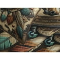 thumbnail image 4 of Ambesonne Rustic Quilted Bedspread Set 3 Pcs, Wild West Horse Feathers, Queen Size, Teal Dark Taupe Cinnamon, 4 of 5