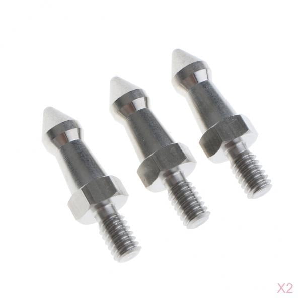 Puntera Corta de Acero Inoxidable Para Monopie Tripod 1 / 4inch Screw Type (juego De 6) Sunnimix Picos de trípode