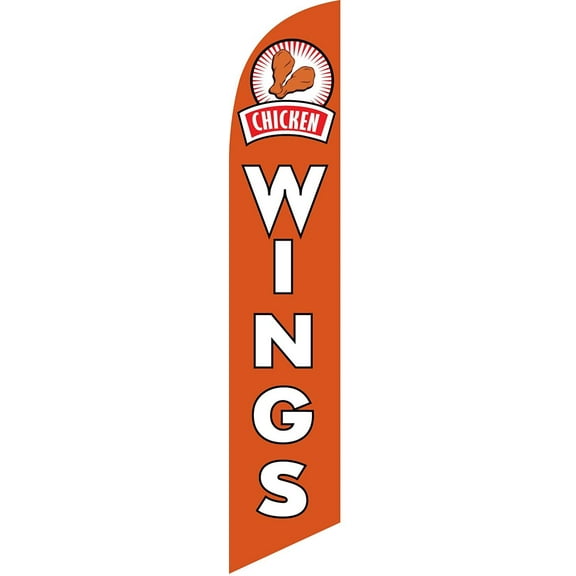 Chicken Wings Feather Banner Swooper Flag - NO WIND REQUIRED - Replacement FLAG ONLY