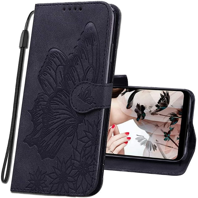 Case Slim Premium Leather Flip Wallet with Card Holder Magnetic Closure Protective Phone Case Cover for SamsungBlack(Samsung Note 20Ultra)