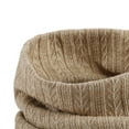 thumbnail image 3 of Prolriy Neck Gaiter Winter Wool Knitted Neck Scarf Warm Scarf Mens and Womens Neck Scarf Neck Warmer Scarf for Women Khaki, 3 of 3