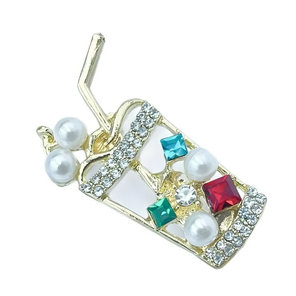 Drink Brooch Elegant Metal Beverage Cup Pin For Dresses Jackets Bags Outfits