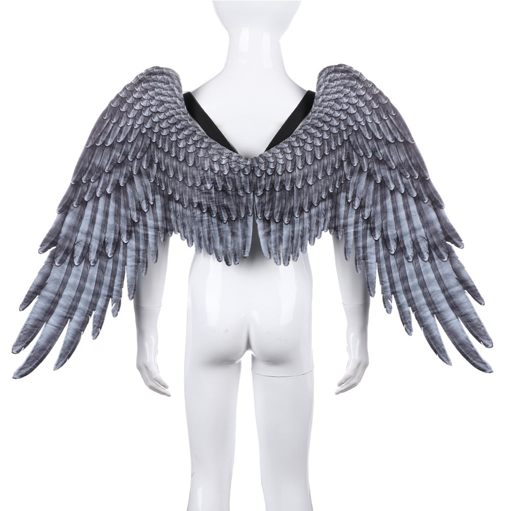 2 Pieces Angel Wings Feather Wings with Elastic Straps Halloween Costume Wings for Women Girls Cosplay 