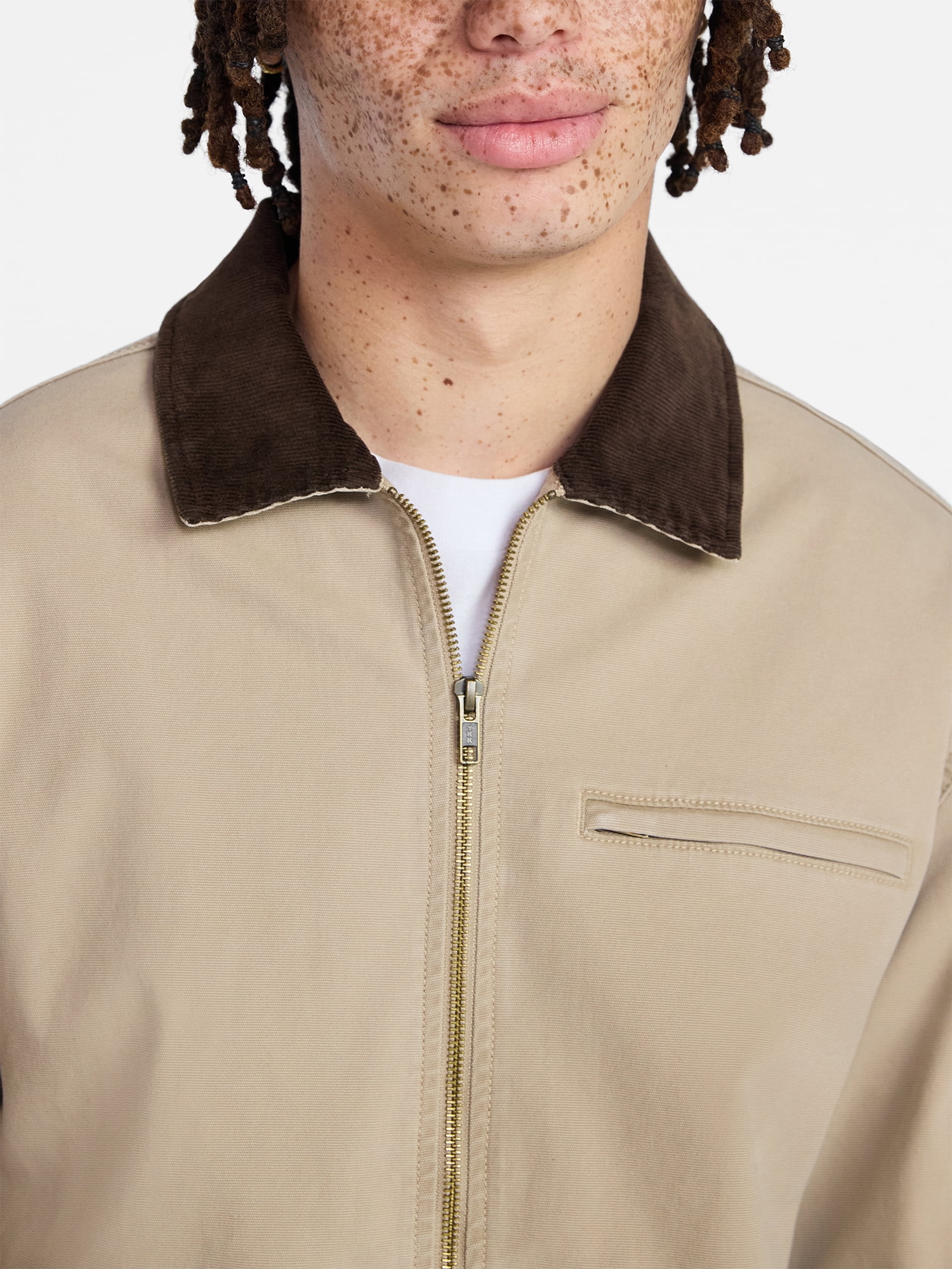 No Boundaries Full Zip Work Jacket with Long Sleeves, Men's XS-5XL