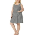 thumbnail image 2 of Unique Bargains Women's Plus Sleeveless Nightgowns Pockets Nightshirt 3X Black, 2 of 6