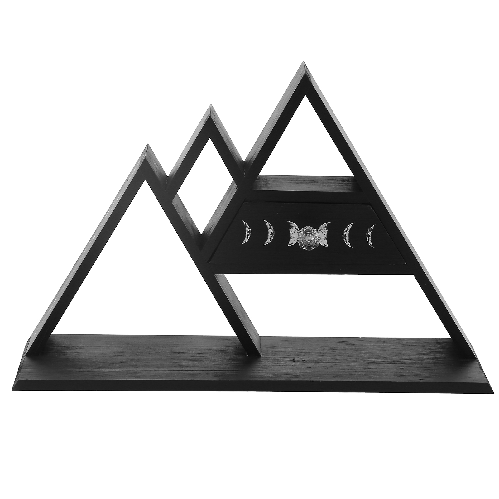 Triangular Shelf with Storage Drawer Wall‑Mounted Wooden Holder Wall