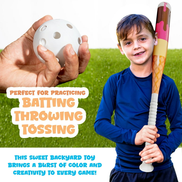 Franklin Sports Sundae Swing Kids Plastic Baseball Bat + Ball Set