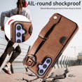 thumbnail image 6 of SaniMore Case for Samsung Galaxy A15, PU Leather Durable [Back Card Slots] Wristlet Kickstand Buckle Protective Bumper Cover Shockproof Anti-fall/Anti-scratch for Ladies, Brown, 6 of 10