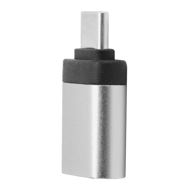 Adaptador convertidor USB 3.0 hembra a tipo C, carga de datos, cabezal extensible OTG sin cadena (plateado)