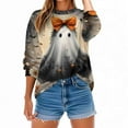 thumbnail image 5 of Yteetum Women's Halloween Sweatshirts Oversize Fleece Cute Ghost Graphic Print Crewneck Pullover Sweatshirts Tops Womens Casual Round Neck Loose Sports Long Sleeve Hoodless Sweatshirts Fall Clothes, 5 of 9