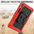 thumbnail image 4 of for Samsung Galaxy Tab S10 Plus/S9 FE+/S9+ Case 12.4 inch, 360 Rotating Shockproof Cover with Stand, Handle, Shoulder Strap (SM-X820/X810/X610), Red, 4 of 7