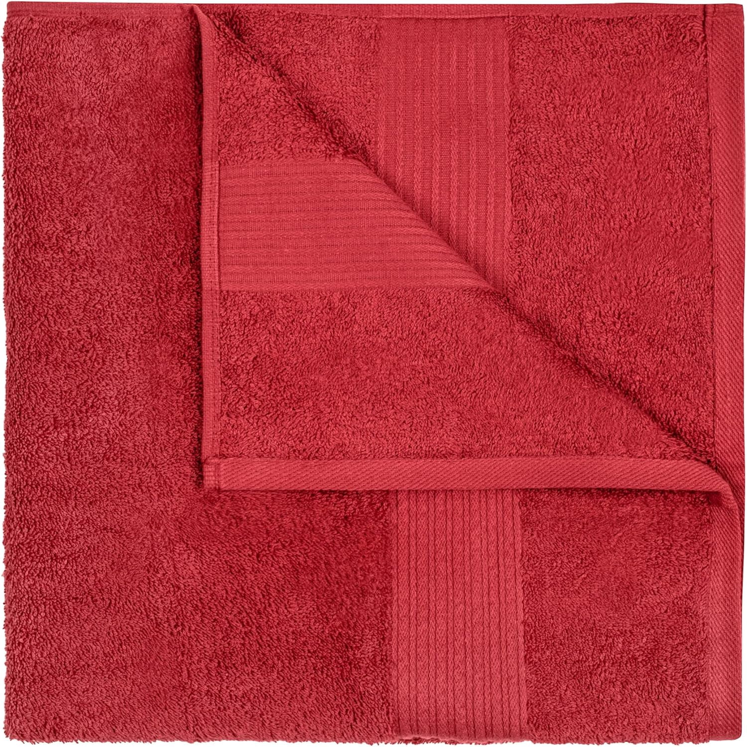 Dewalls Maisons 4-Pack Large Bath Towels, 100% Cotton 27x54 Inches, Quick Drying, Super Absorbent, Perfect for Daily Use, Bathroom & Hotel - Burgundy Color