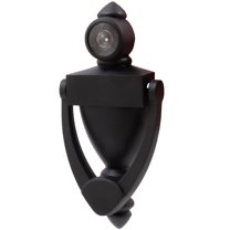 Stone Harbor Hardware Door Knocker with 180° Viewer, 5 Inches, Matte Black