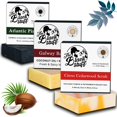 thumbnail image 1 of The Black Stuff Barra de jabón orgánico natural – Paquete de 3 jabones con ingredientes orgánicos y aceites esenciales – Jabones perfumados hechos a mano para hombres – Jabones de alquitrán de pino, m, 1 of 5