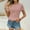 Pink, variant on ZZwxWA Womens Shirts, Summer Tops, Eyelet Embroidery T Shirts, Women Blouses Dressy Casual, Short Sleeve Scallop Trim Tee