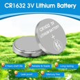 thumbnail image 2 of CR1632 Lithium Battery 3V, 5 Count Pack CR 1632 3 Volt Button Coin Cell Batteries for Car Key Fob, Watch, Thermometer, Remote Control, 2 of 7