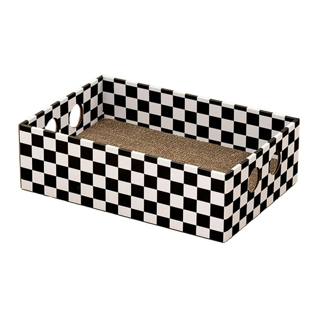 Rascador de cartón para gatos, salón de gatos para jugar en interiores, cama de salón, almohadilla para rascar gatos para gatitos pequeños y En y negro