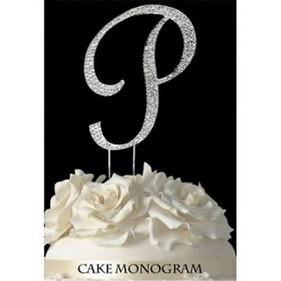 De Yi Enterprise  Monogram Cake Toppers - Silver Rhinestone - P