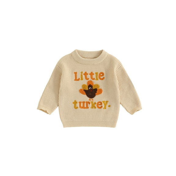 BemeyourBBs Toddler Baby Thanksgiving Sweater Turkey Letter Long Sleeve Knit Tops