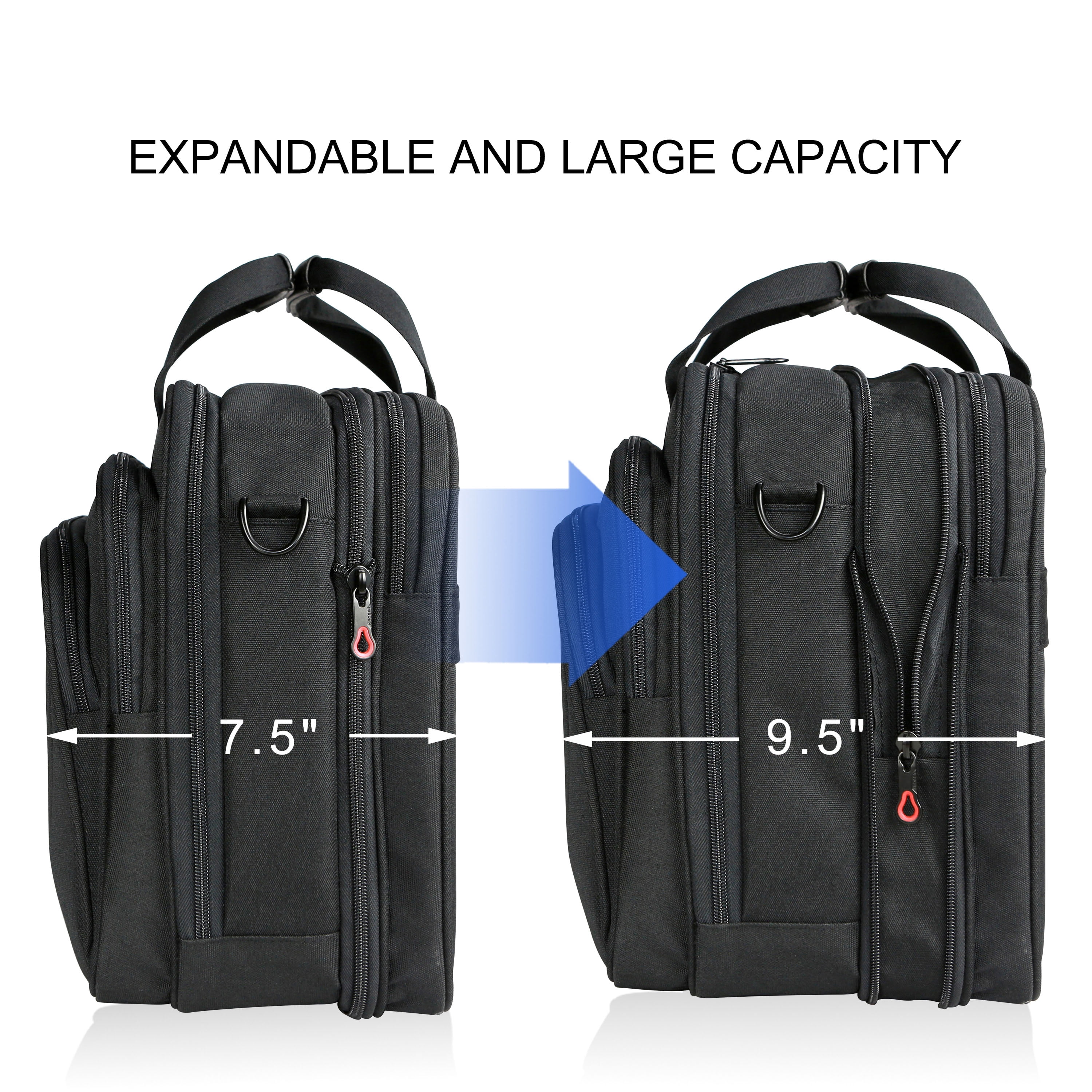 KROSER Large 17.3" Laptop Messenger Carrying Bag, Black