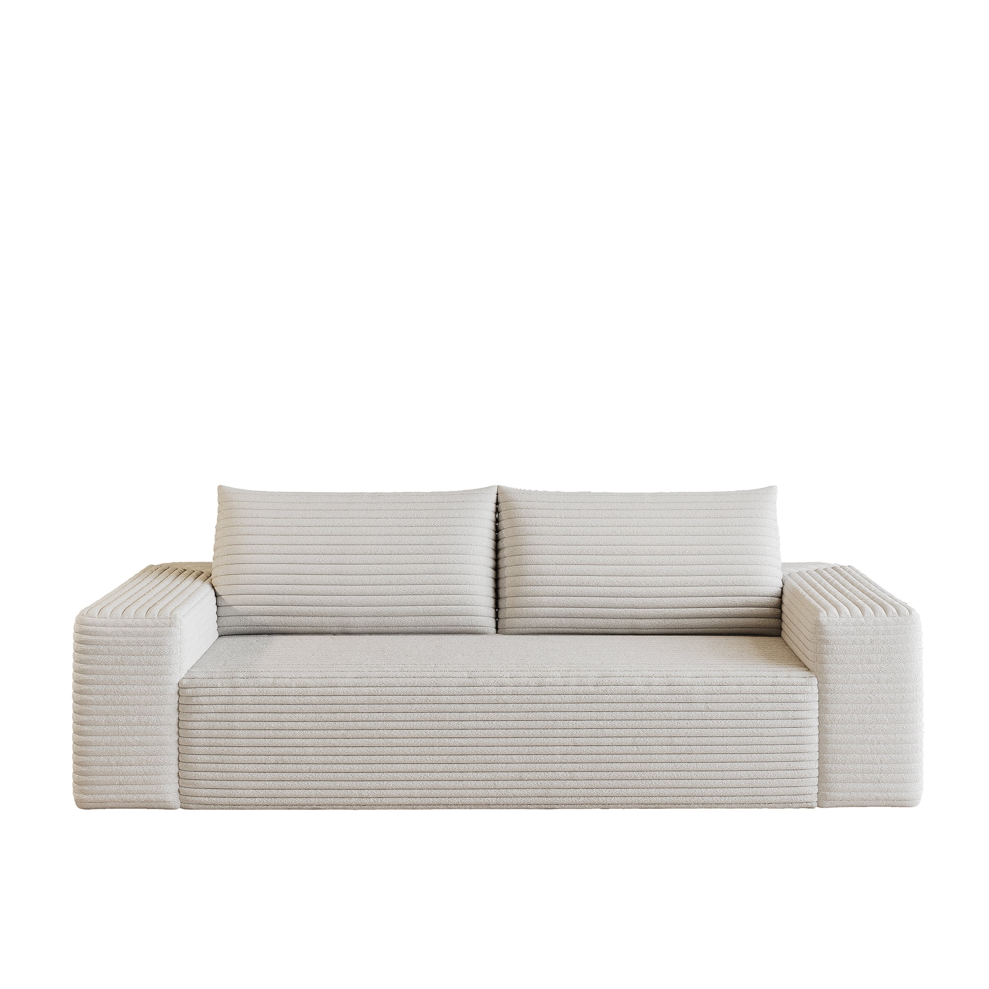 Leumius 71" Cloud Couch,3 Setaser Sofa with Deep Seat,Boneless Couch Sofa with 2 Pillows for Living Room,No Assembly Required,White