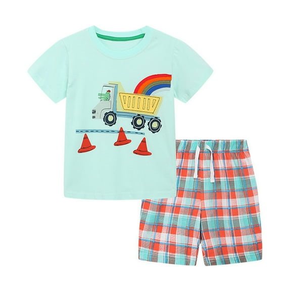 MXIEZI Toddler Kids Knitted Cotton Embroidery Cute Tops Casual Clothing Sets for 2-7T Girls Summer Crewneck Short Sleeve T Shirt Shorts Outfits