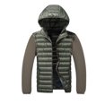 thumbnail image 5 of Iyufng Men's Mock Neck Spliced Puffer Jackets Detachable Hood Long Sleeves Zip Up Outerwear, 5 of 5