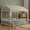 White, variant on Harper & Bright Designs Twin House Floor Bed Metal Frame, Montessori Floor Platform Bed with Roof Twin Size with Guardrails for Bedroom, White
