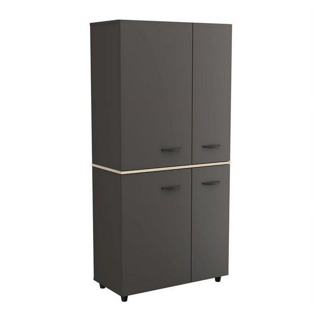 Inval Kratos Armoire de Rangement de Garage à 12 Étagères en Gris Foncé et Érable