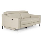 Divani Casa Eden Modern Metal and Leather Upholstered Sofa in Gray