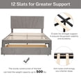 thumbnail image 5 of Queen Bed Frame, New Upgraded Velvet Upholstered Platform Bed with Headboard and Drawer, Modern Queen Size Storage Bed Frame Bedroom Furniture, Hold up to 500lbs, No Box Spring Needed, Gray, 5 of 10